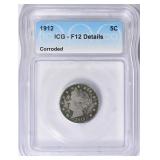 1912 Liberty Nickel ICG F-12 Details