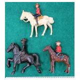 Three (3) Metal Horses with Riders