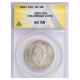 1893 World Columbian Expo Half Dollar ANACS AU-58