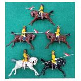 Five (5) Metal Horses with Riders