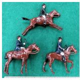 Three (3) Metal Horses with Riders