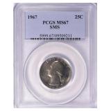 1967 Washington Quarter SMS PCGS MS-67 (Toned)