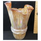 NO SHIP: Polish Art Glass Vase