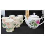 NO SHIP: Teapost and Fitz and Floyd Cups (5)