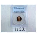 2007-S One Cent PCGS graded PR69 RD DC