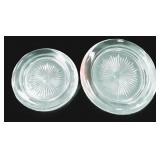 NO SHIP: TWO (2) HEAVY Glass Ash Trays, OLD