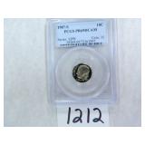 TWO (2) 1987-S Roosevelt Dime PCGS Graded PR69 DC