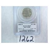 2001-P New York Quarter PCGS Graded MS67