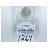 2001-P Vermont Quarter PCGS MS67