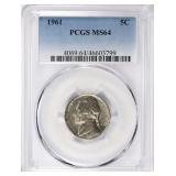 1961 Jefferson Nickel PCGS MS-64
