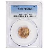 1939-S Lincoln Cent PCGS MS-65 RD