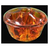 Amber Glass Flower Frog
