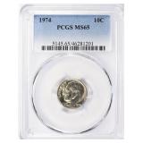 1974 Roosevelt Dime PCGS MS-65