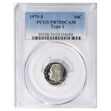 1979-S Roosevelt Dime Type 1 PCGS Proof-70 DCAM