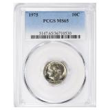 1975 Roosevelt Dime PCGS MS-65