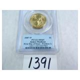 SIX (6) 2007-P James Madison Dollar