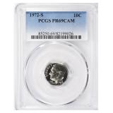 1972-S Roosevelt Dime PCGS Proof-69 CAMEO