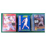 Three (3) Score Baseball Sets: 1991 Rookies (1-40)