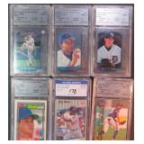 SIX (6) Graded Baseball Cards incl. Joey Belle,