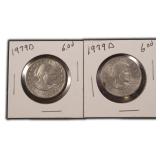 TWO (2) Susan B. Anthony $1 Coins