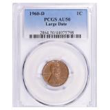 1960-D Lincoln Cent Large Date PCGS AU-50 BN