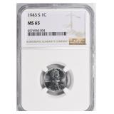 1943-S Lincoln Cent NGC MS-65