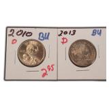 TWO (2) Sacagawea Dollar Coins