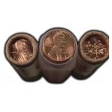 Three Rolls of Lincoln Cents incl. (2) Formative