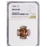 1954 Lincoln Cent NGC MS-65 RD