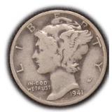 Silver 1941-D Mercury Dime