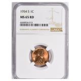 1954-S Lincoln Cent NGC MS-65 RD