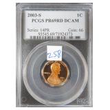 2003-S Lincoln Cent PCGS PR69DCAM
