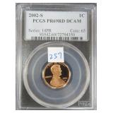 2002-S Lincoln Cent PCGS PR69DCAM
