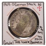 SILVER 1909 German 3 Marks