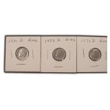 Three (3) Roosevelt Dimes