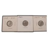Three (3) Roosevelt Dimes