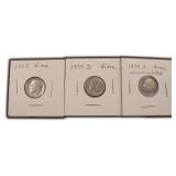 Three (3) Roosevelt Dimes
