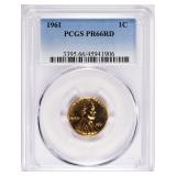 1961 Lincoln Cent PCGS Proof-66 RD