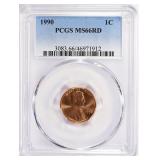 1990 Lincoln Cent PCGS MS-66 RD