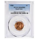 1960 Lincoln Cent Small Date PCGS MS-63 RD