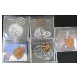 1960 Proof Lincoln Cent and Four (4)