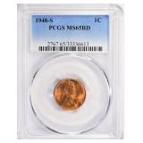 1948-S Lincoln Cent PCGS MS-65 RD