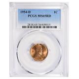 1954-D Lincoln Cent PCGS MS-65 RD