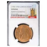 1966 Great Britain Large Penny NGC Gernuine