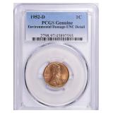 1952-D Lincoln Cent PCGS Genuine Unc Details