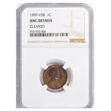 1909 Lincoln Cent V.D.B. NGC Unc Details