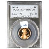 2000-S Lincoln Cent PCGS PR69DCAM
