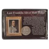 1963 Silver Franklin Half Dollar Display, LAST