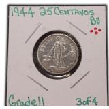 1944 Philippines 25 Centavos