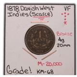 1878 Danish West Indies One Cent